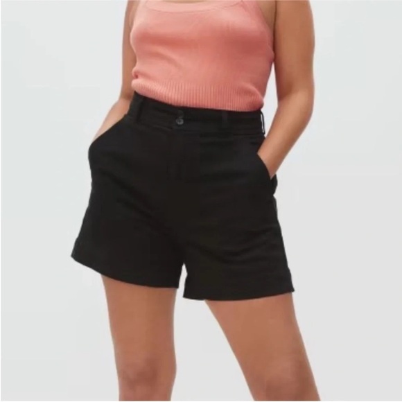 Everlane Pants - EVERLANE The Way-High Twill Shorts in Black size 8